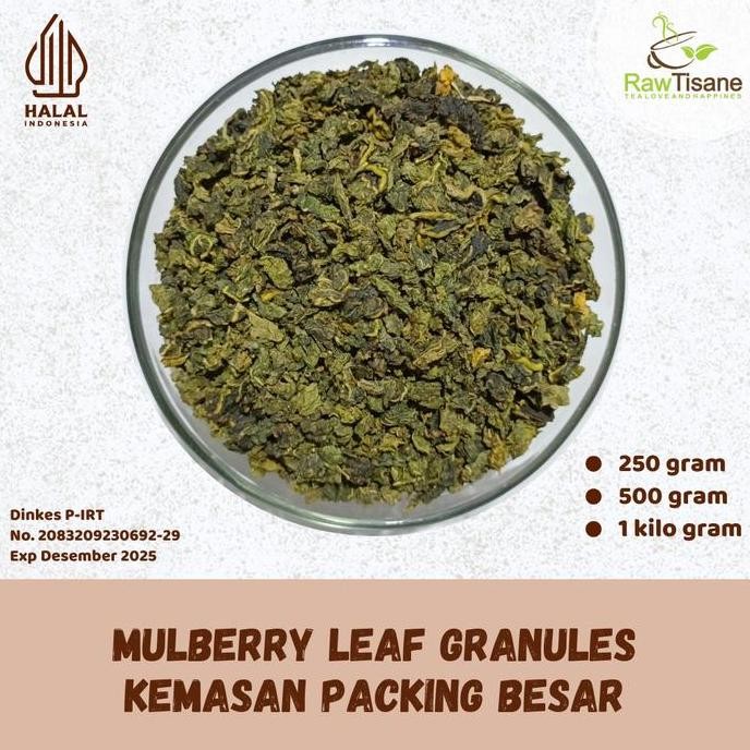 

SALE!!! RAW TISANE Mulberry Leaf Granules / Teh Daun Murbei Premium Quality / Teh Daun Murbei Butiran Isi 1 Kg