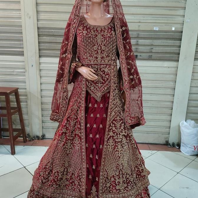 Pakistani Lehengga / Baju India Mewah / Baju India Baldu / Baju Pengantin India / Baju Pengantin Mus