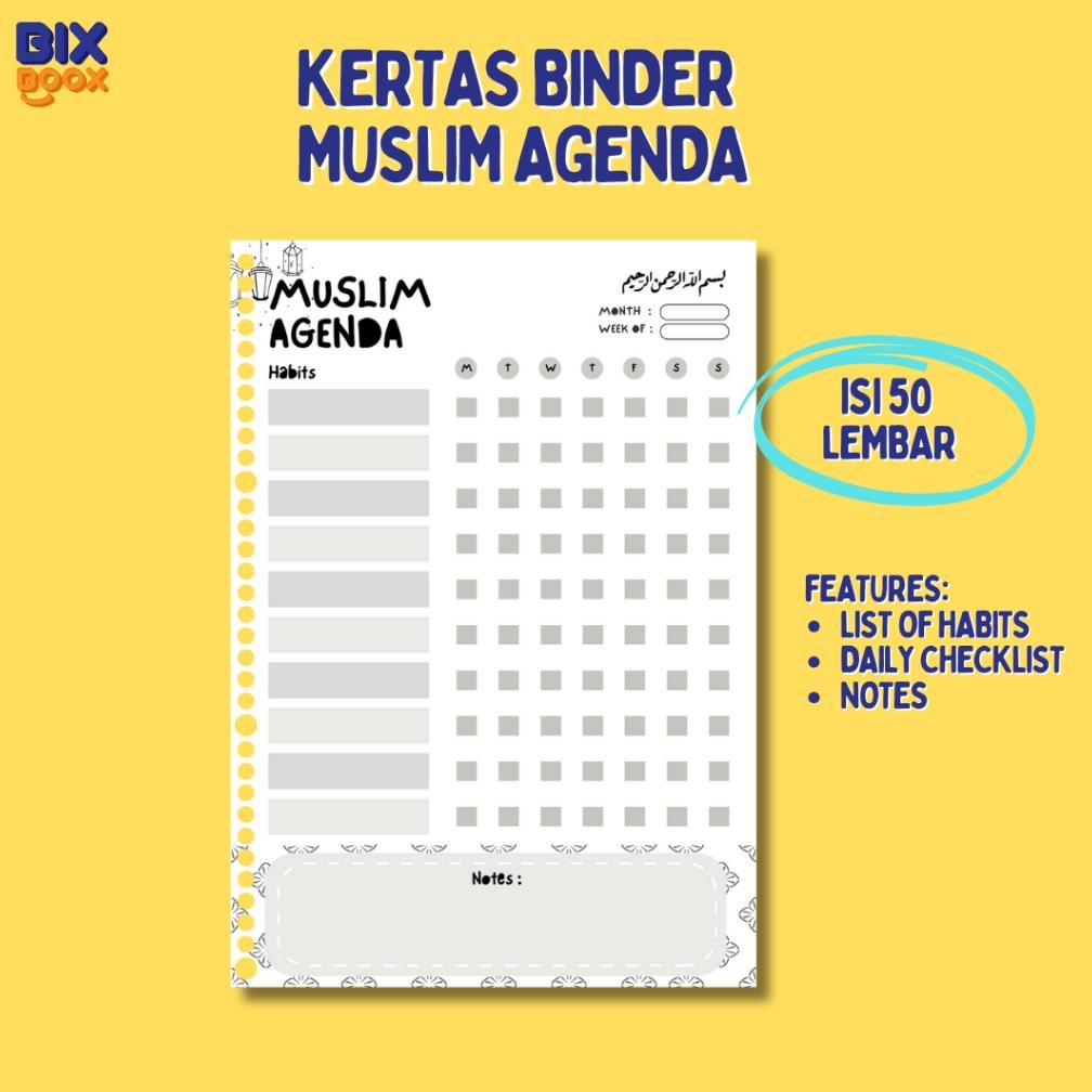 

Kertas Binder loose leaf muslim agenda RB07