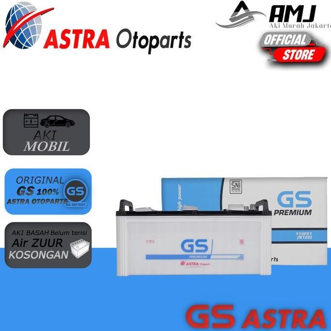 

Terlaris Aki Genset Gs Premium Astra N120 / 115F51 Aki Basah 12V / 120Ah