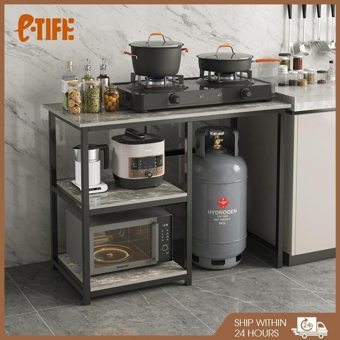 

Terlaris Meja Kompor Gas 2 Tungku Rak Kompor 3 Susun Pxlxt 100X45X80/ Rak Dapur Serbaguna