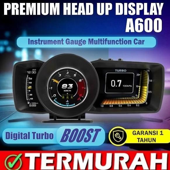 BARU A600 PENGUKUR OTOMATIS HUD GPS + SISTEM OBD, SPEEDOMETER KOMPUTER