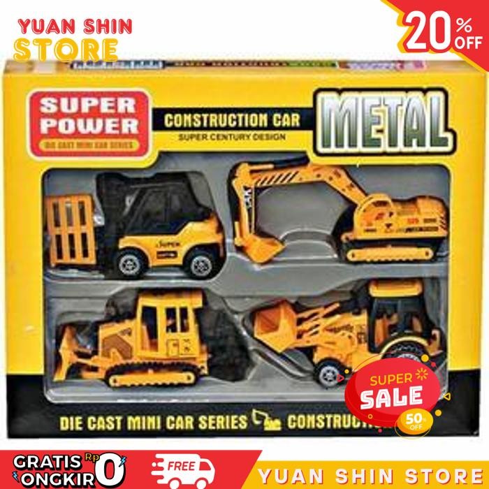 MAINAN MOBIL MOBILAN METAL CONSTRUCTION KONSTRUKSI EXCAVATOR ANAK LAKI LAKI COWOK 2 3 4 5 6 TAHUN ED
