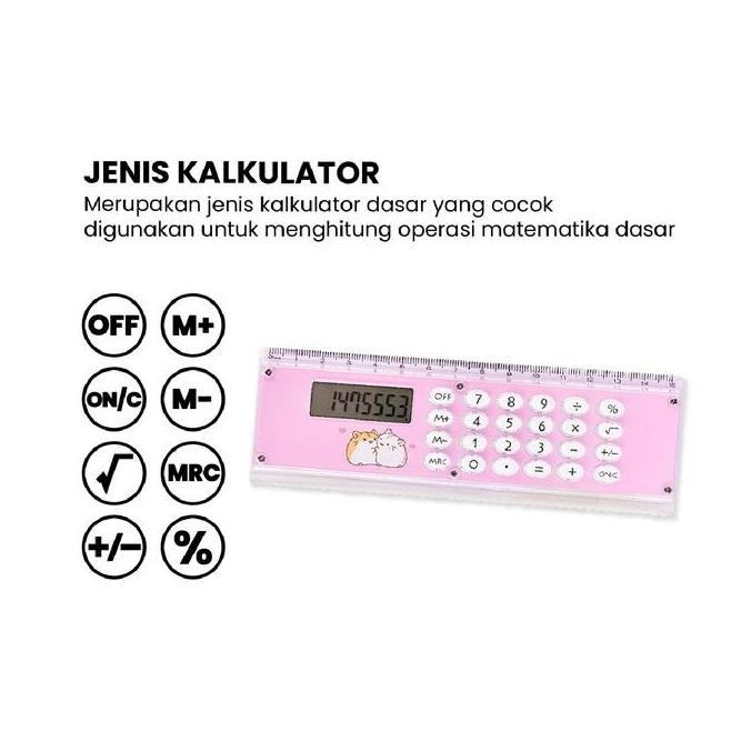 

restock [COD] GD A65 Kalkulator Penggaris 2IN1 Mini Karakter Kalkulator 8 Digit Penggaris 15cm PerlengkapanSekolahAnak