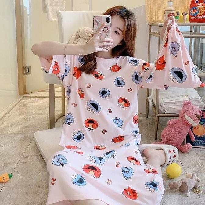 ready stock Daster Import Wanita Daster Spandek Daster Lucu Motif Korea Baju Tidur