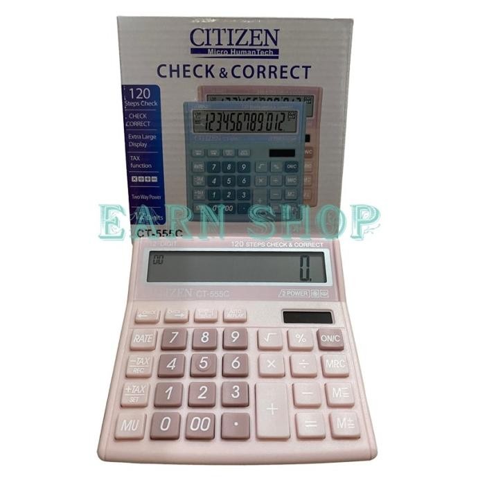 

restock Citizen Kalkulator CT-555C Warna Pastel cantik 12 digit CT 555c