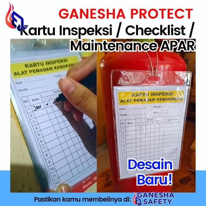 Terlaris Checklist Apar / Kartu Inspeksi / Kartu Ceklis Apar / Kartu Maintenance (Indoor)+ Cover Kar