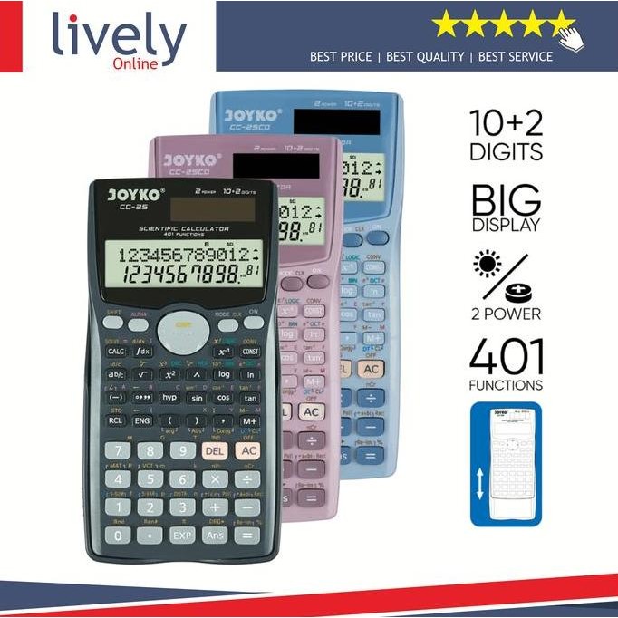 

restock Calculator Kalkulator Joyko CC-25 Scientific 401 Functions Ilmiah