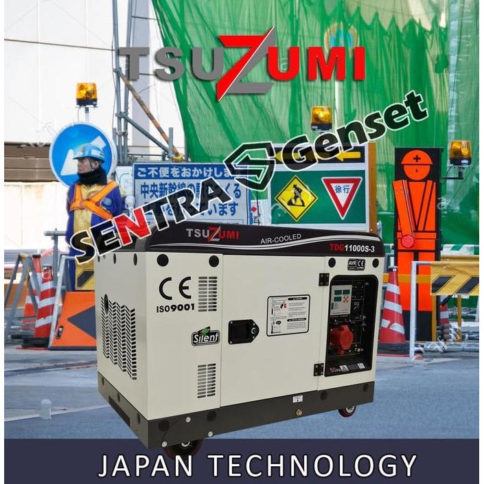 

Terlaris Genset 10 Kva 3 Phase Max 9000W. Tsuzumi Japan Generator Tdg 11000 S-3