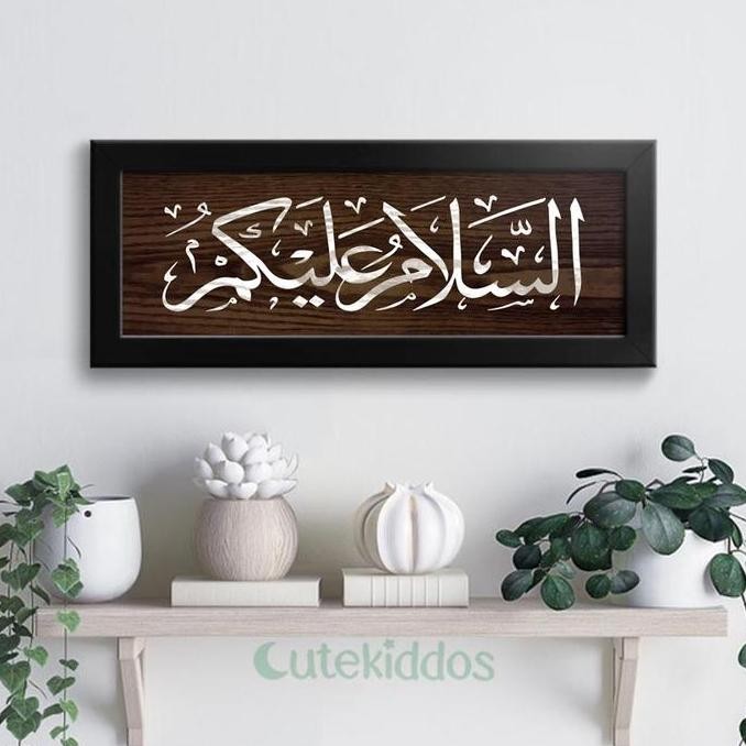 Hiasan Dinding Sign Assalamualaikum Wall Decor Islami Motif Rustic