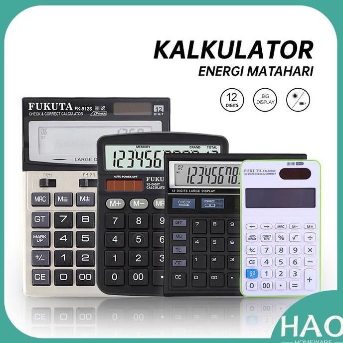 

restock Kalkulator Energi Matahari 12 Digit/Kalkulator Electronik/Alat Hitung