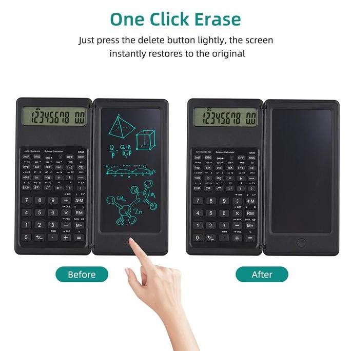 

restock Foldable Scientific Calculator 10-Digit with Erasable LCD Writing Pad