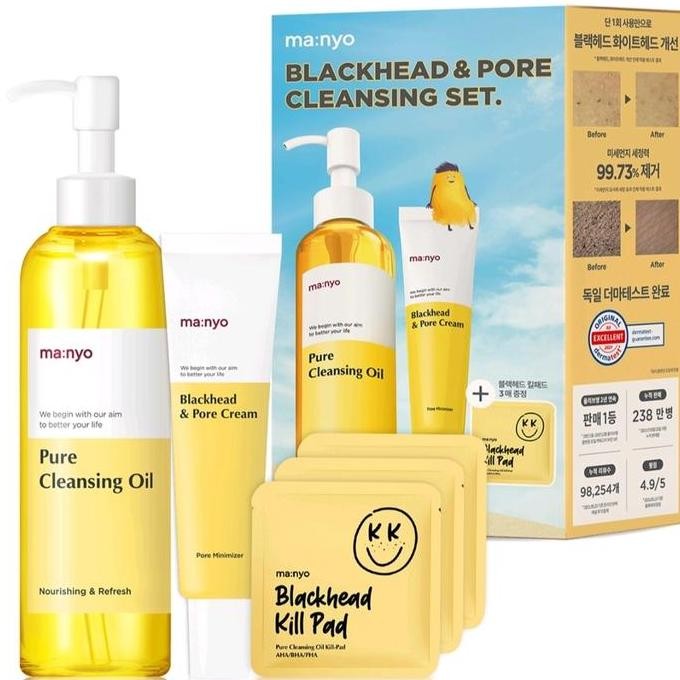 Manyo Cleansing Oil, Blackhead & Pore Cream, Blackhead Kill Pad Korea