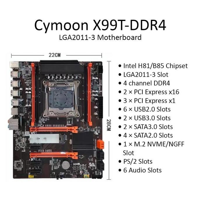 Cymoon X99 Motherboard Lga 2011-3 Ddr4 Mainboard Mobo Usb3 Sata3