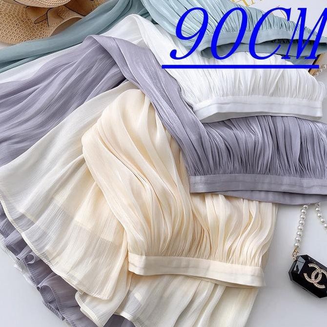 90cm Shimmer Skirt Premium Rok Plisket Glossy rok plisket gliter Rok hijab Rok anggun Rok pesta Musl