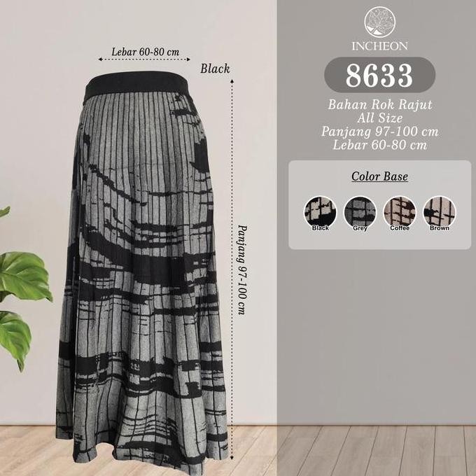 Rok rajut motif panjang import tebal dan halus wanita - 8633