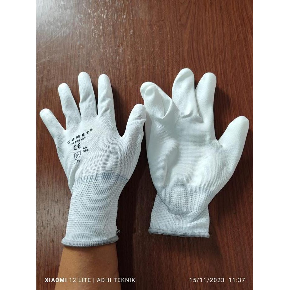 Terlaris Sarung Tangan Comet Cg 805 Wt /Sarung Tangan Palm Fit Comet Putih