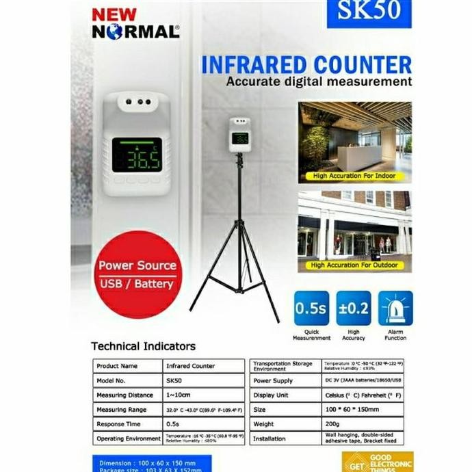 Termometer Dinding Sk50 Infrared Counter (Free Tripod Universal)