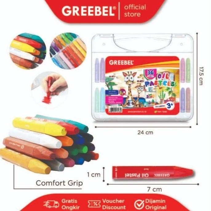

ready GREEBEL Crayon 36 Warna / Oil Pastel Greebel 36 Warna anak