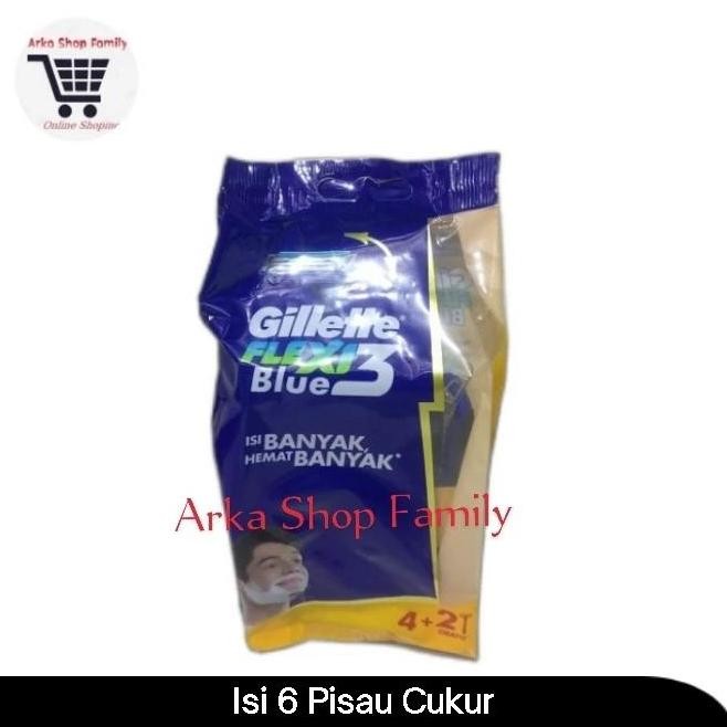 GILLETTE Blue 3 Flexi isi 6 4+2 Razor Pisau Cukur murah