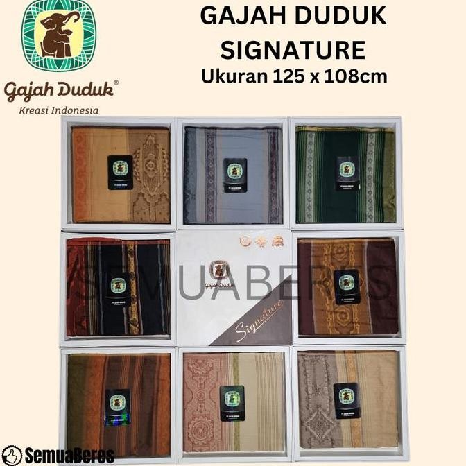 Sarung Gajah Duduk SIGNATURE PREMIUM - Kain Tenun Sholat Pria Dewasa