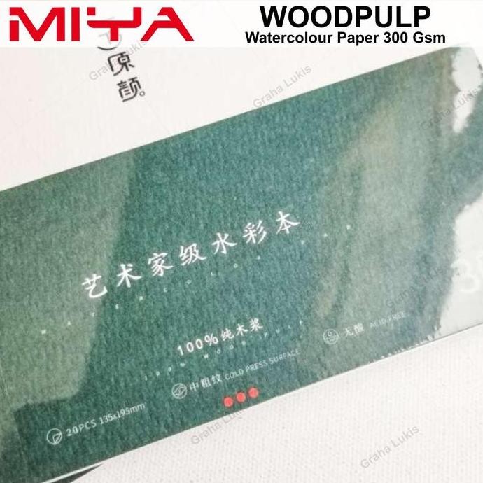 

ready MIYA Woodpulp Watercolor Paper 135x195mm / 195x270mm 300gsm 20 sheets