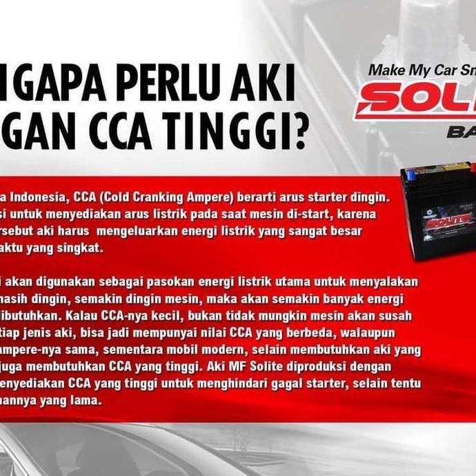 Aki kering SOLITE CRV HRV Civic/ Yaris Innova bensin NS60LS 12V 50 AH