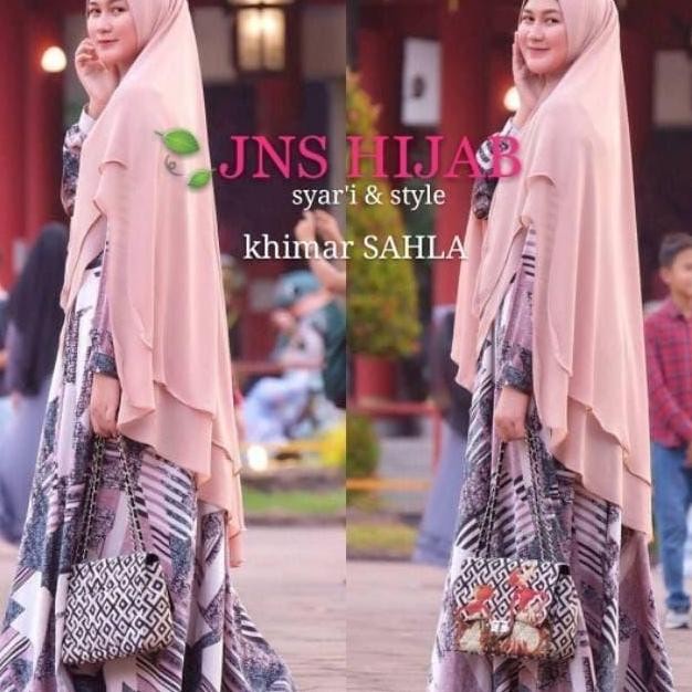 PREMIUM Khimar 2 Layer Jumbo / Hijab Ceruti Berkualitas SAHLA JNS