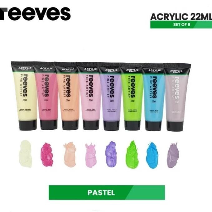 

ready Reeves Acrylic Paint Set 8 x 22ml # Primary / Pastel / Metallic
