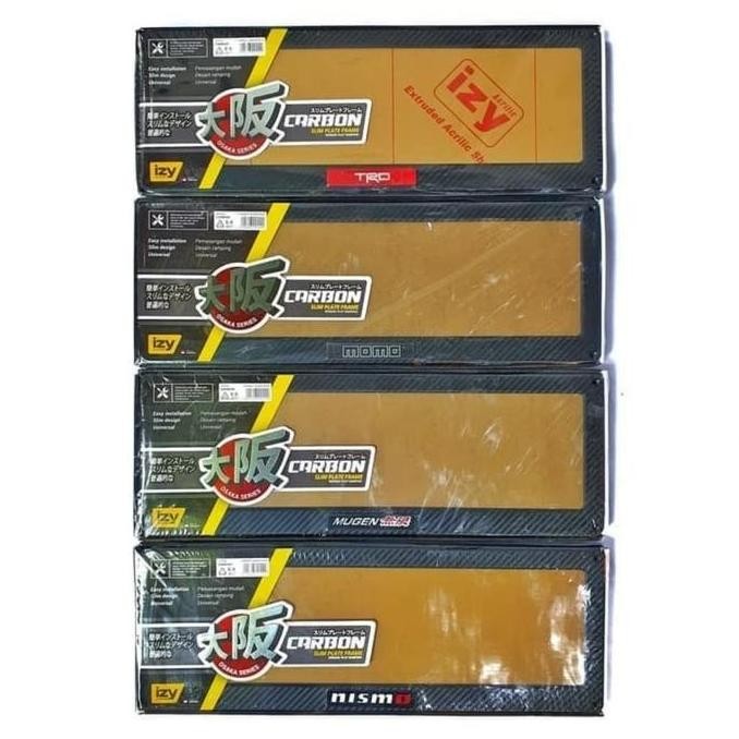 ready COVER / DUDUKAN TEMPAT PLAT NOMOR MOBIL AKRILIK IZY CARBON Xpander