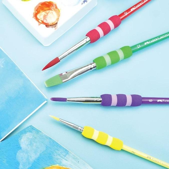 

ready Kuas Lukis Set Cat Grip Brush Set Faber Castell Colours