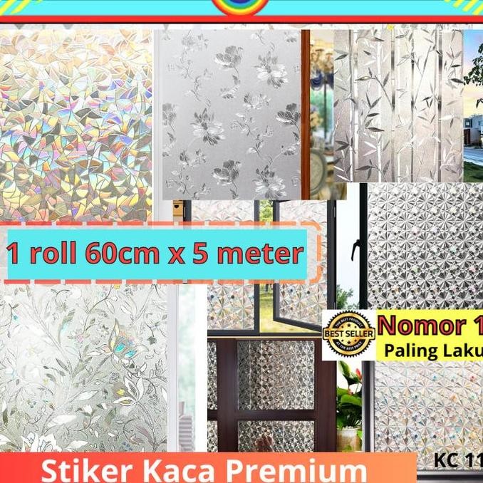 Y&T SANBLAST SANBLAS STIKER STICKER KACA  LEBAR 60CM X 5METER MOTIF 3D HITAM BUREM BURAM HOLOGRAM DI