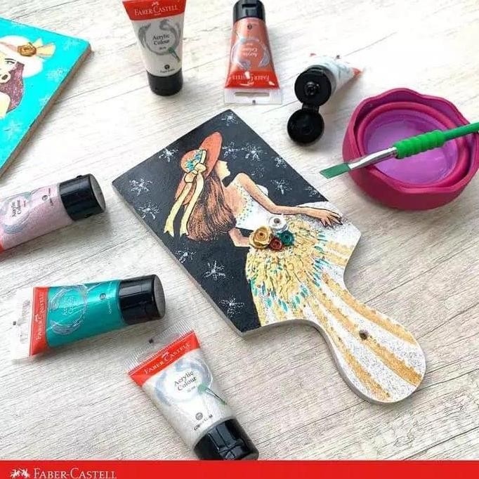 

ready FABER CASTELL ACRYLIC PAINT METALLIC GLITTER CAT AKRILIK METALIK