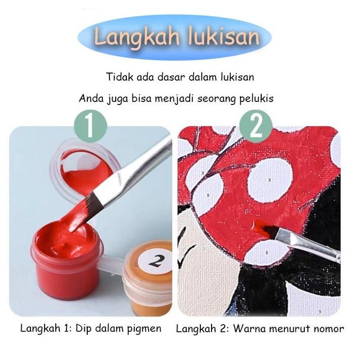 

ready Canvas Painting By Number 30x30 CM / Melukis Mewarnai Free kuas