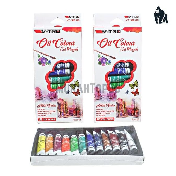 

ready Cat Minyak Oil Colour V-tro 12 Warna / Oil Color Painting Set Vtro