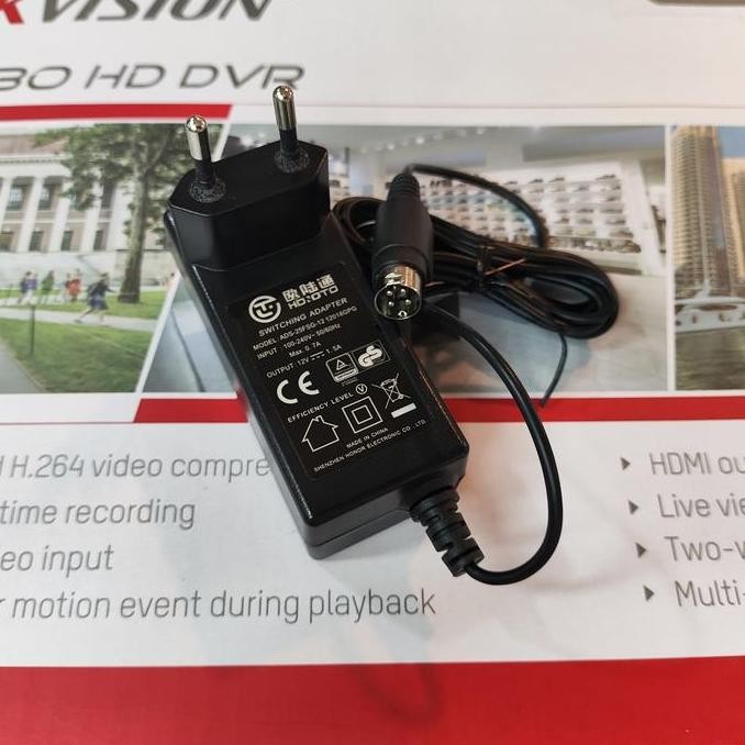 Murah Adaptor Dvr Hikvision 12V 2A Original Model 4 Pin Adaptor Hikvision 4 Pin Original