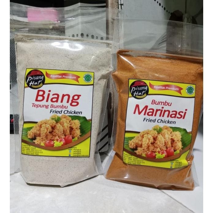

sele paket biang tepung 1kg dan bumbu marinasi ayam goreng fried chicken 1kg