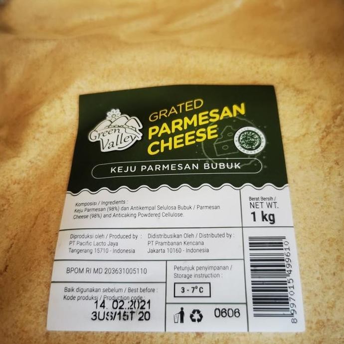 

Sale Keju Parmesan Green Valley Repack250Gram