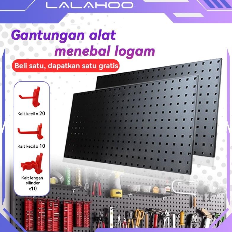 Produk Baru Set 2 Pegboard Gantung Lubang Persegi + 40 Kait Gantungan Dinding Alat Bengkel Mobil Aks