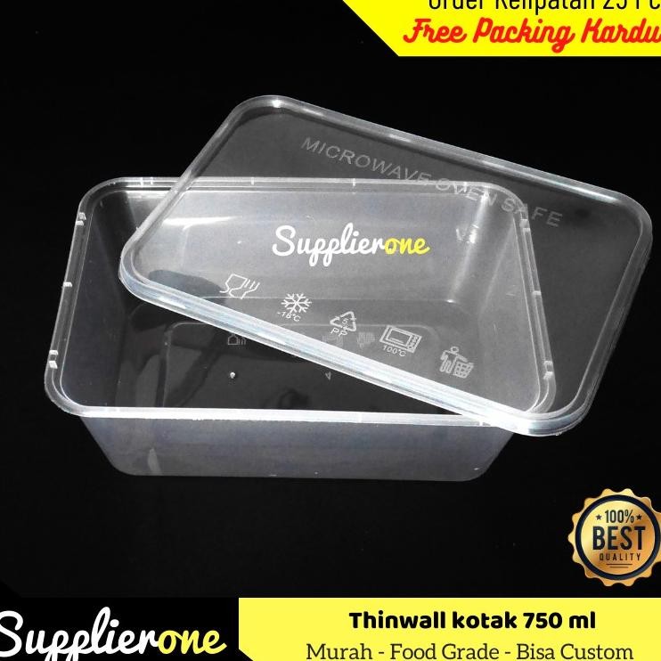 Thinwall Thinwall 750 Ml Lunch Box Plastik Wadah Plastik Kemasan Makanan Plastik