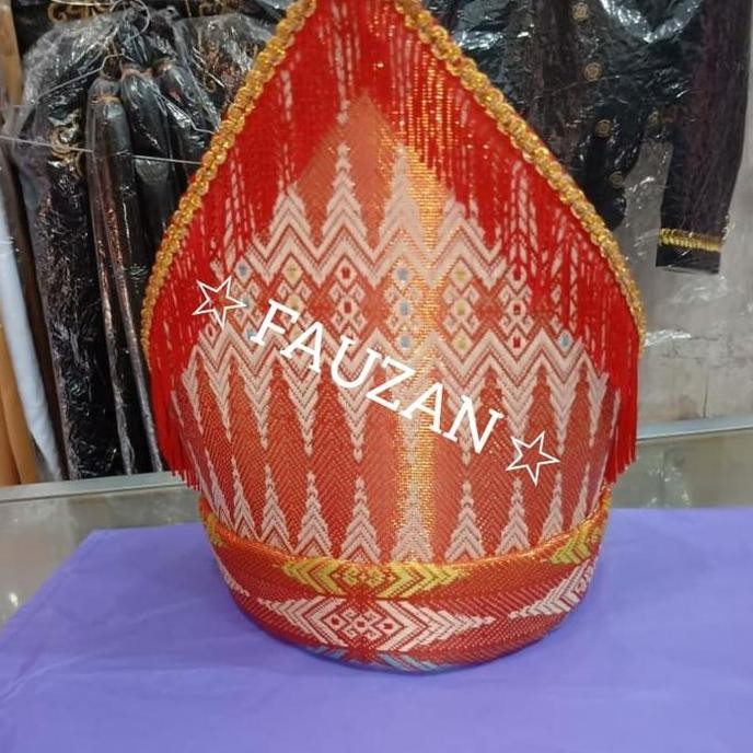 Topi adat melayu rumbai // Topi songket rumbai adat sumatra