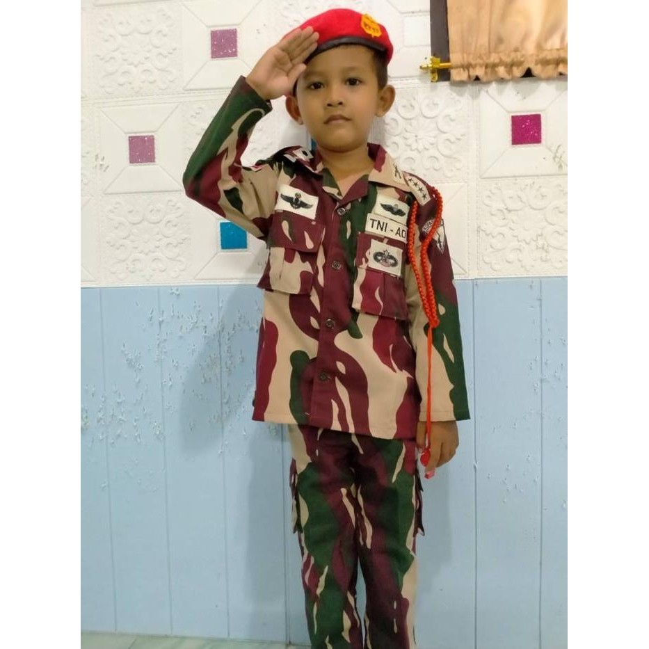 Baju Kostum Komando Baju Karnaval Anak Loreng Komando Bonus Mainan Fashion