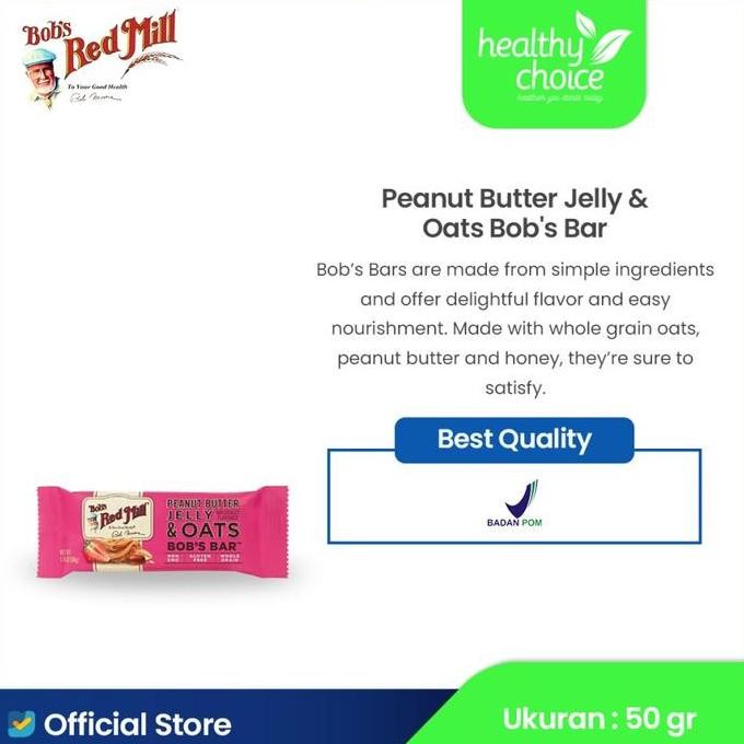 

Bob'S Red Mill Peanut Butter Jelly & Oats Bob'S Bar 50 Gr Gula Snack Food Camilan Protein Best Seller
