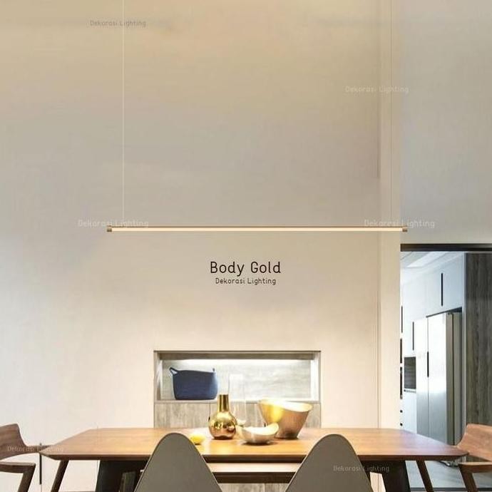 Lampu gantung led panjang 120cm meja island meja makan minimalis