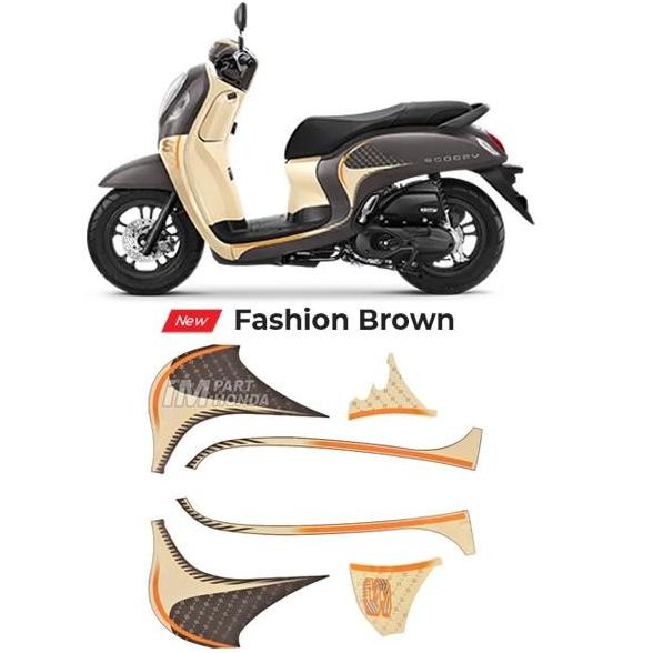 Stiker Scoopy Esp K2F 2023 Akhir Coklat Krem Fashion Brown