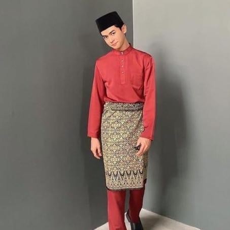 Stelan Baju Melayu Cekak Musang/Pakaian Adat Tradisional Melayu Teluk Belanga/Stelan Melayu Pria Dew