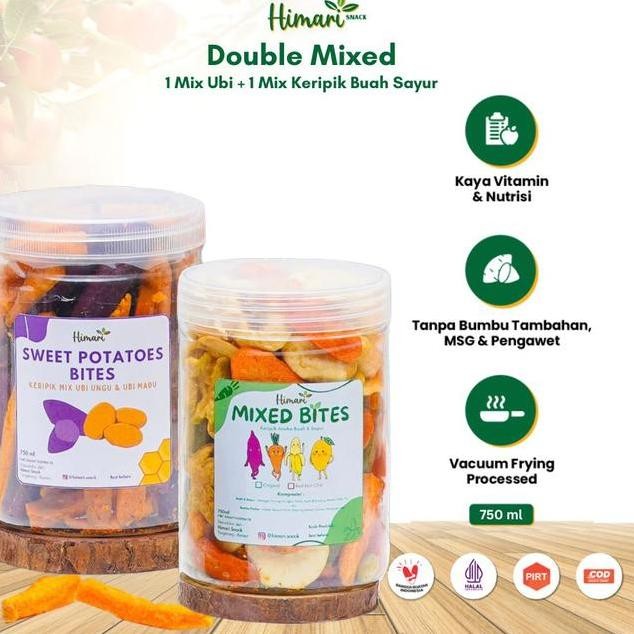 

Himari Double Mix Keripik Buah Sayur Kering Mix Stik Ubi Ungu Madu