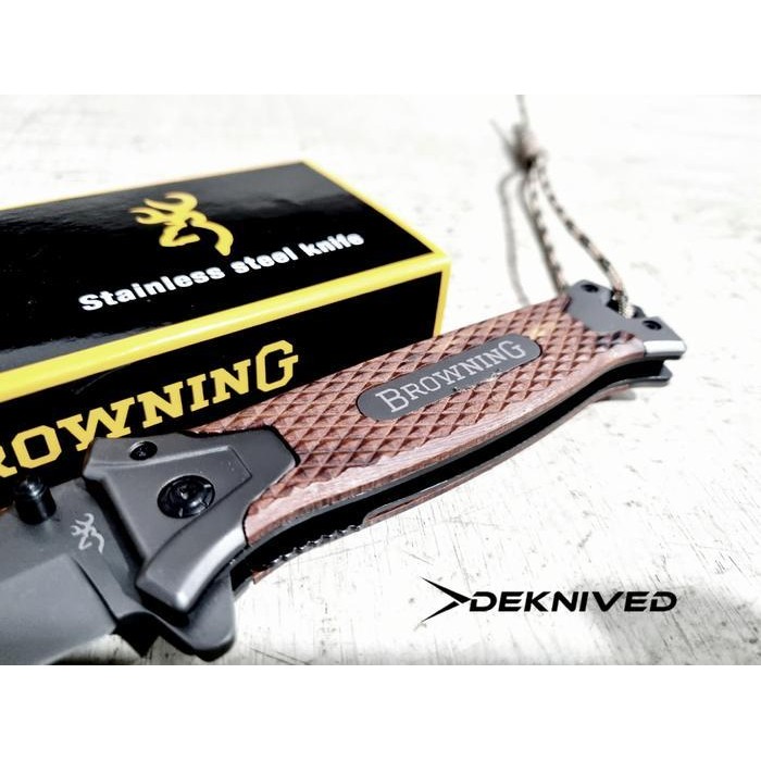 Pisau Lipat Survival Outdoor Browning Paracord Titanium Knife " Deknived " Original Dan Terpercaya