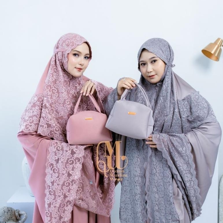 QMW - Mukena Silky Premium 2in1 Renda  Brukat Exclusive Jumbo Lembut Halus Adem Anti Kusut Tas Mewah