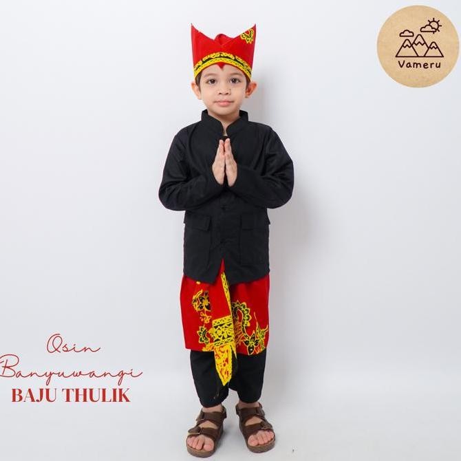 BAJU ADAT ANAK BANYUWANGI LAKI LAKI BATIK TULIS ASLI THULIK